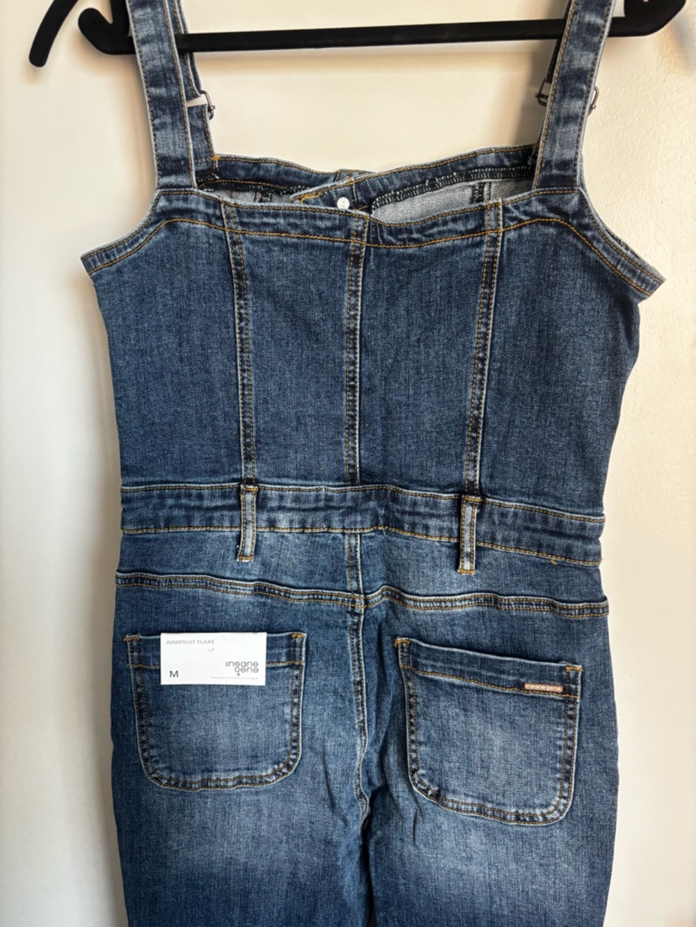 Dark Blue Denim Jumpsuit Jeans - Women - Picture 4 of 5